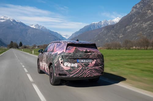 skoda peaq camo driving rear three quarters