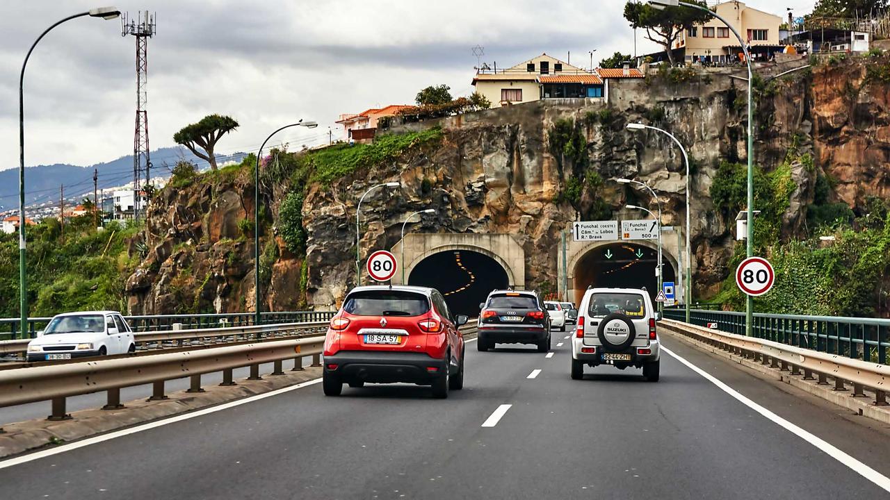 Portuguese dual carriageway with tunnels