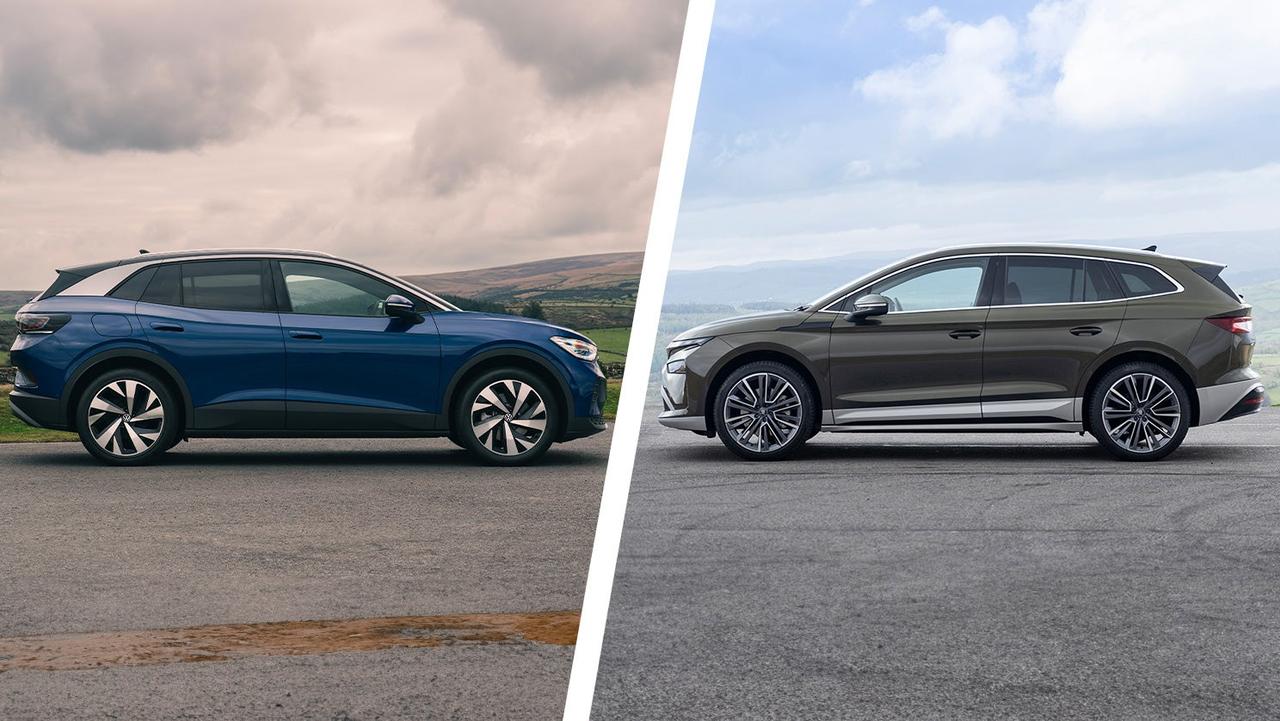 VW ID.4 vs Skoda Enyaq side view