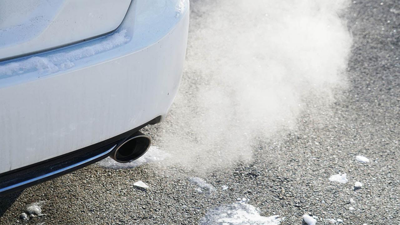 Car exhaust smoking