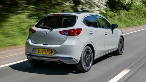 Mazda 2 driving rear view