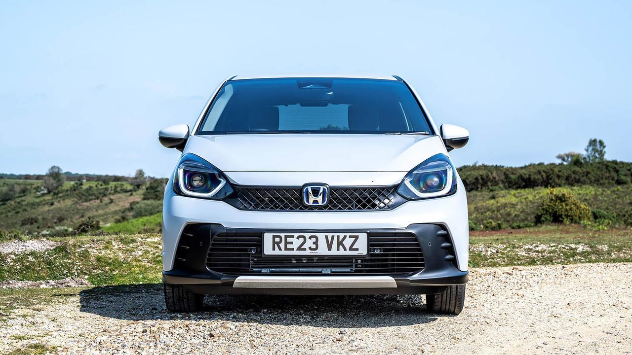 Honda Jazz, white, front
