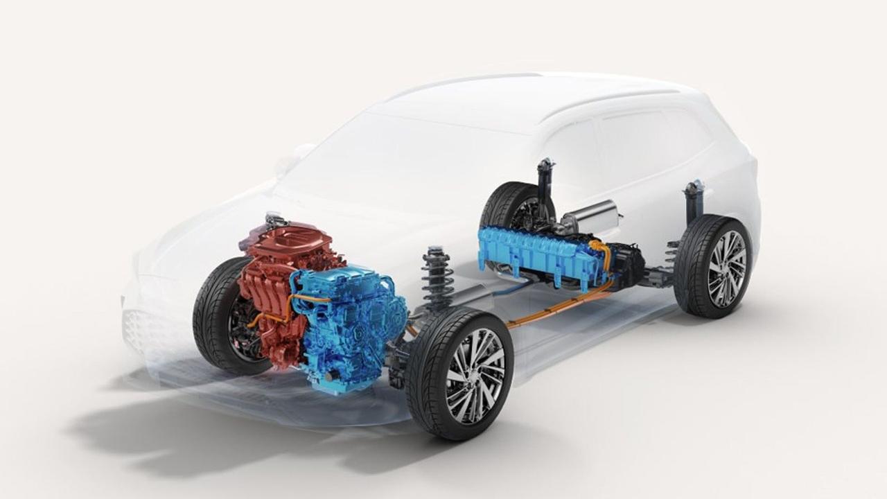 Diagram showing MG's Hybrid+ hybrid setup