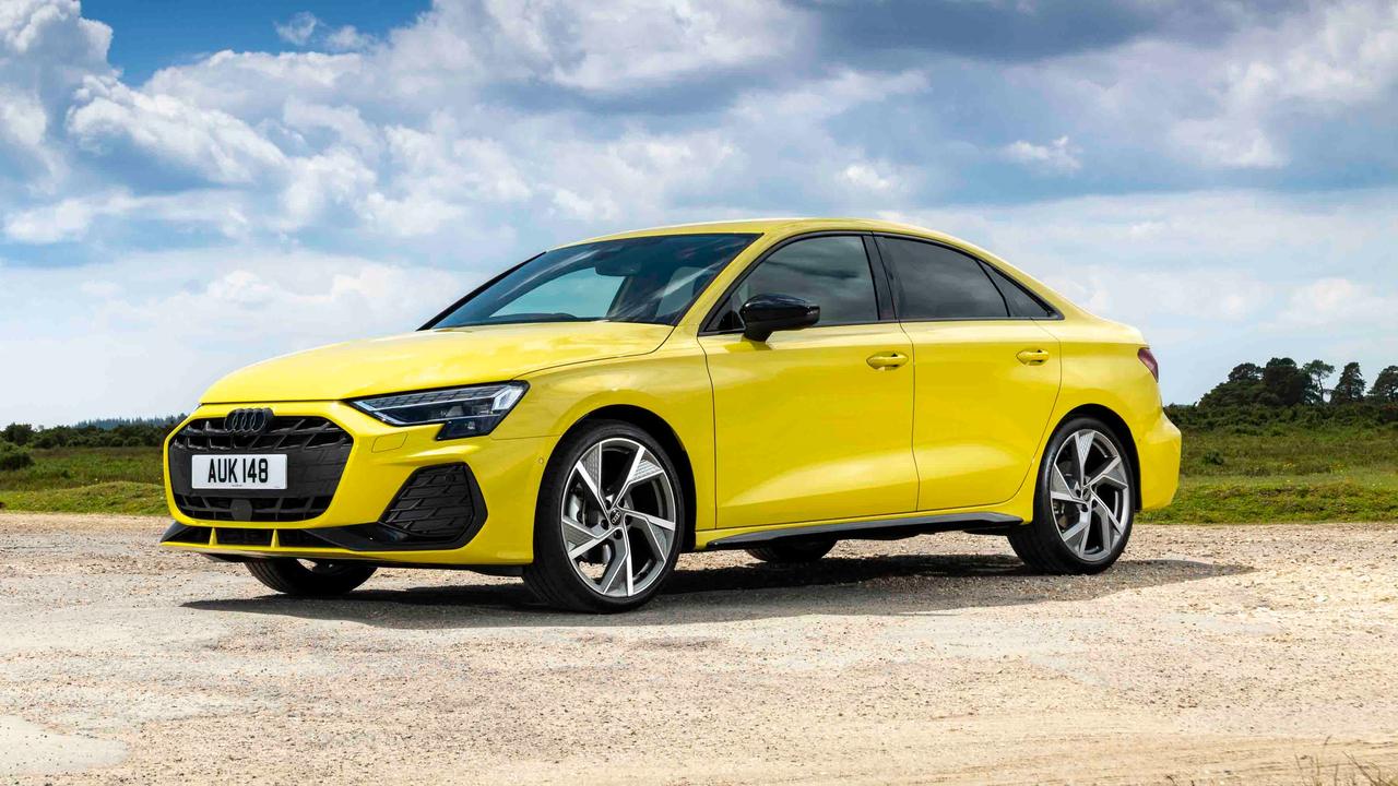 Audi A3 saloon in Black Edition trim, Python Yellow paint