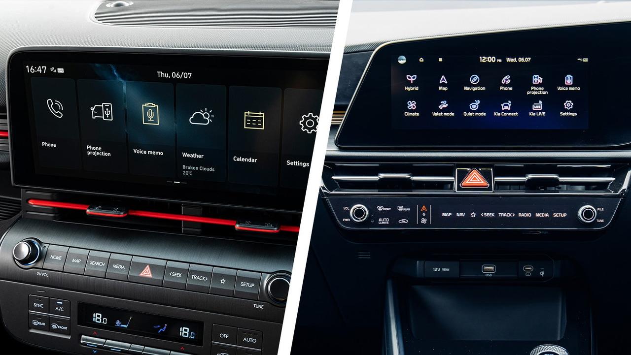 Hyundai Kona vs Kia Niro screens