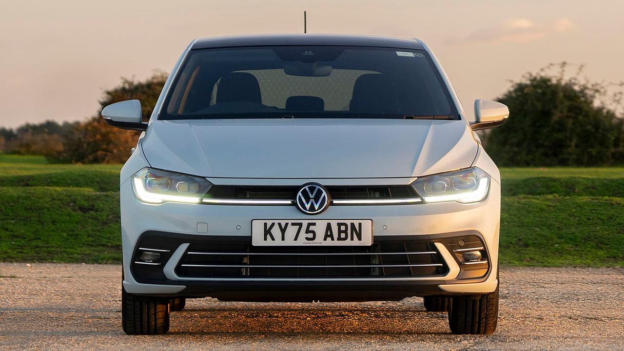 Volkswagen Polo in grey, front