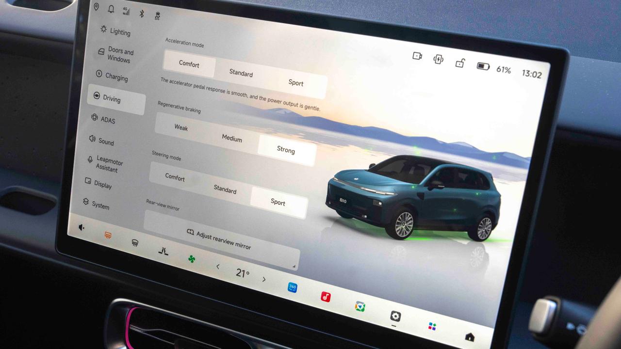 Leapmotor B10 driving settings menu