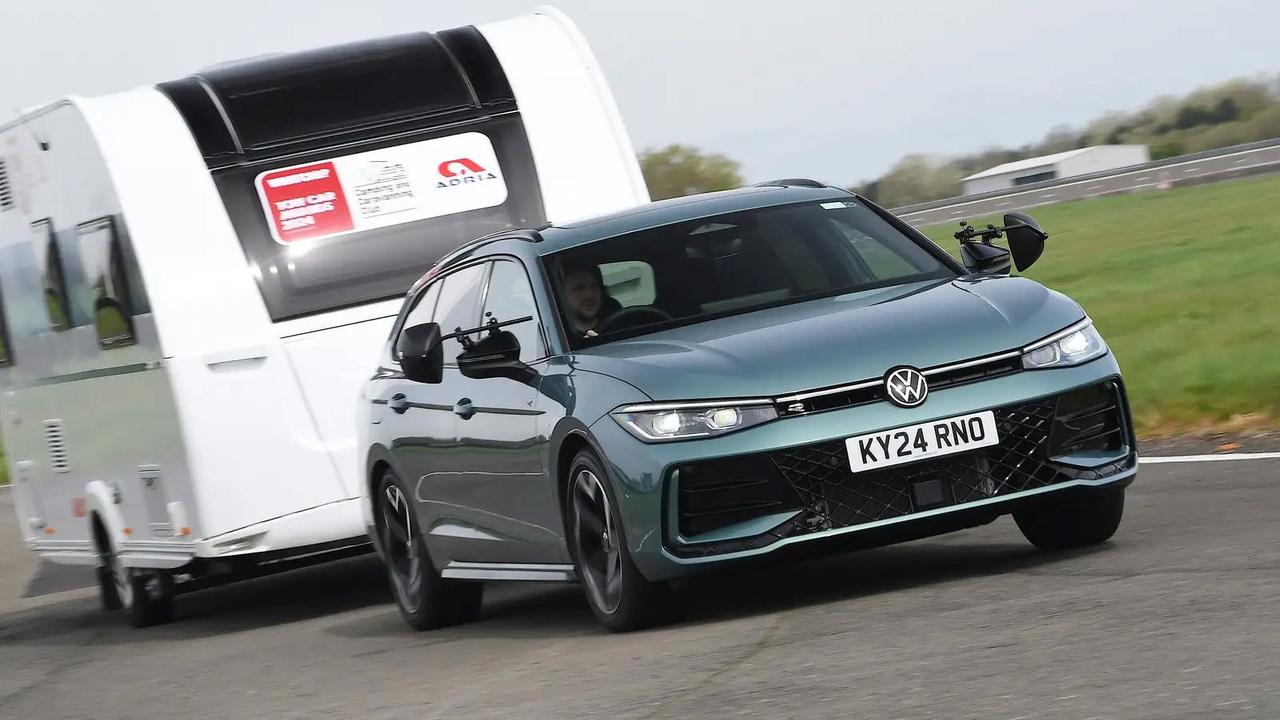 VW Passat estate towing a caravan