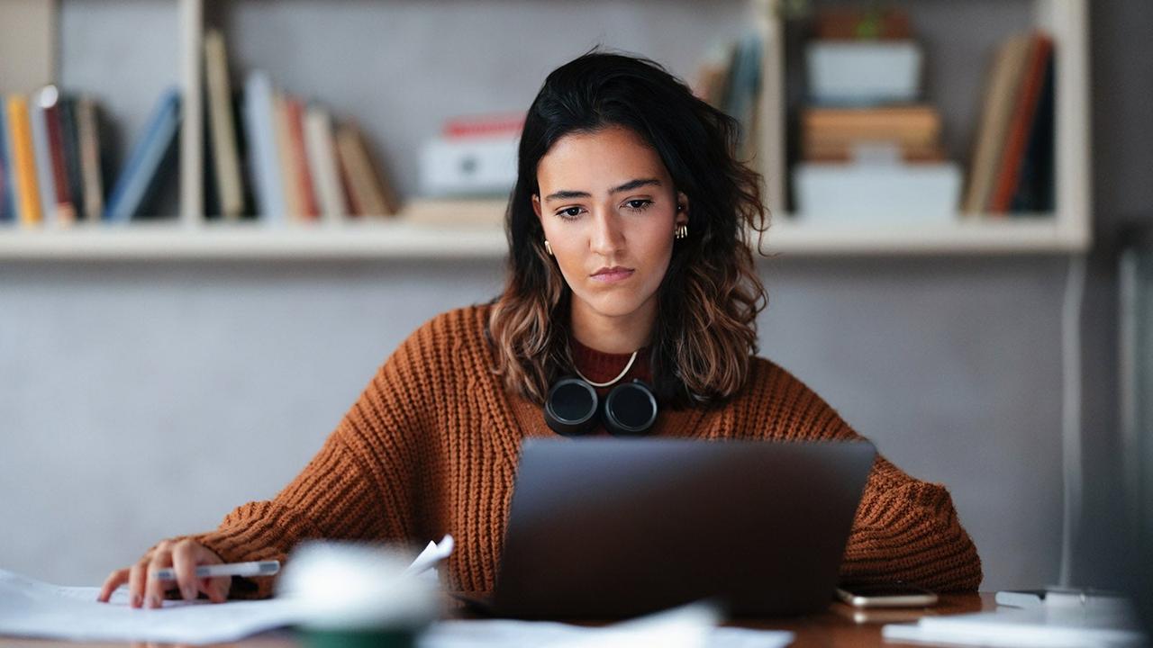 Shopper looking at laptop