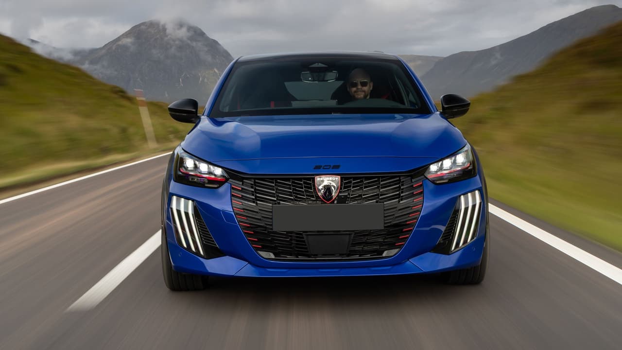 Peugeot E-208 GTi driving front view