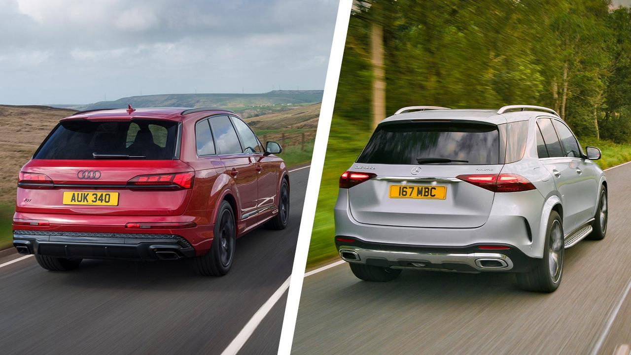 Audi vs Mercedes – Q7 vs GLE – rear three quarter