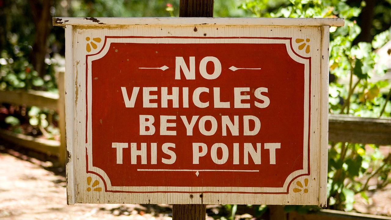 No vehicles beyond this point sign