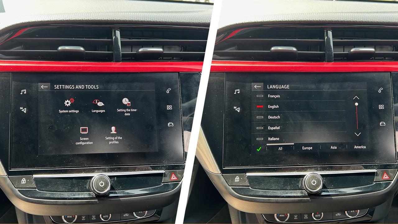 How to change language on Vauxhall Corsa