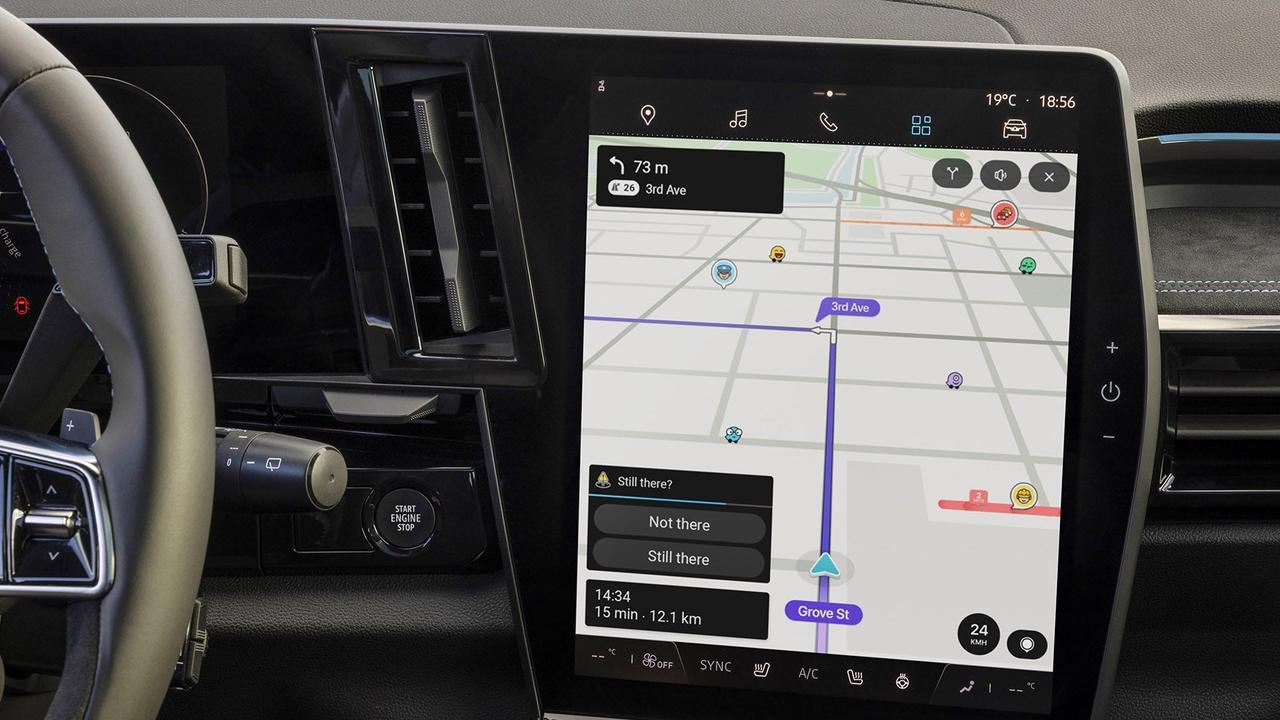 Waze display in car