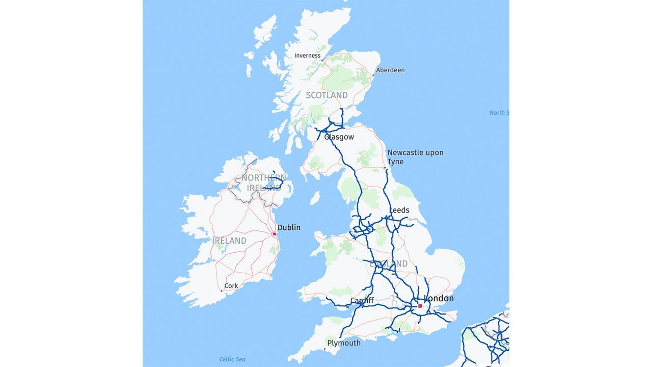 Ford BlueCruise map