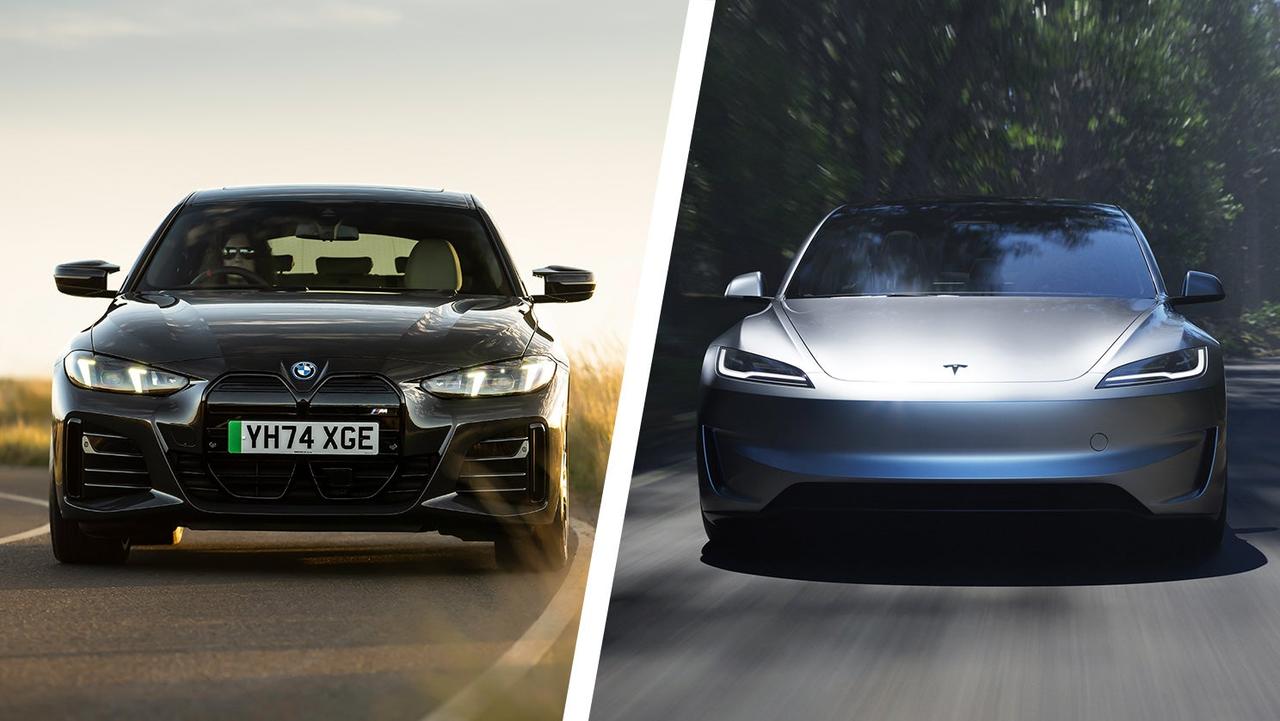 BMW i4 vs Tesla Model 3 – front