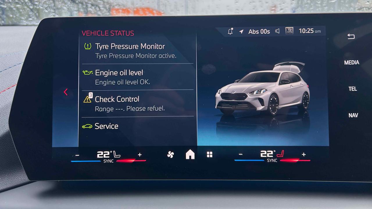 BMW 1 Series Vehicle Status menu