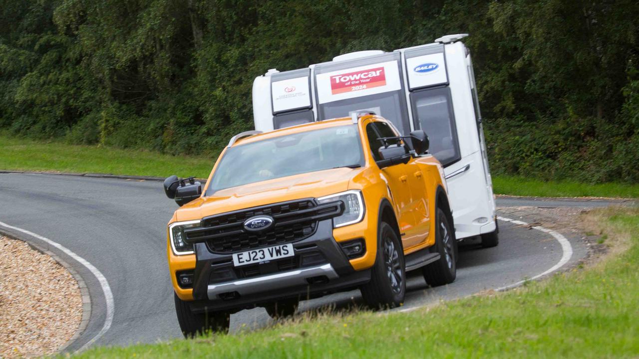 Ford Ranger Wildtrack towing a caravan