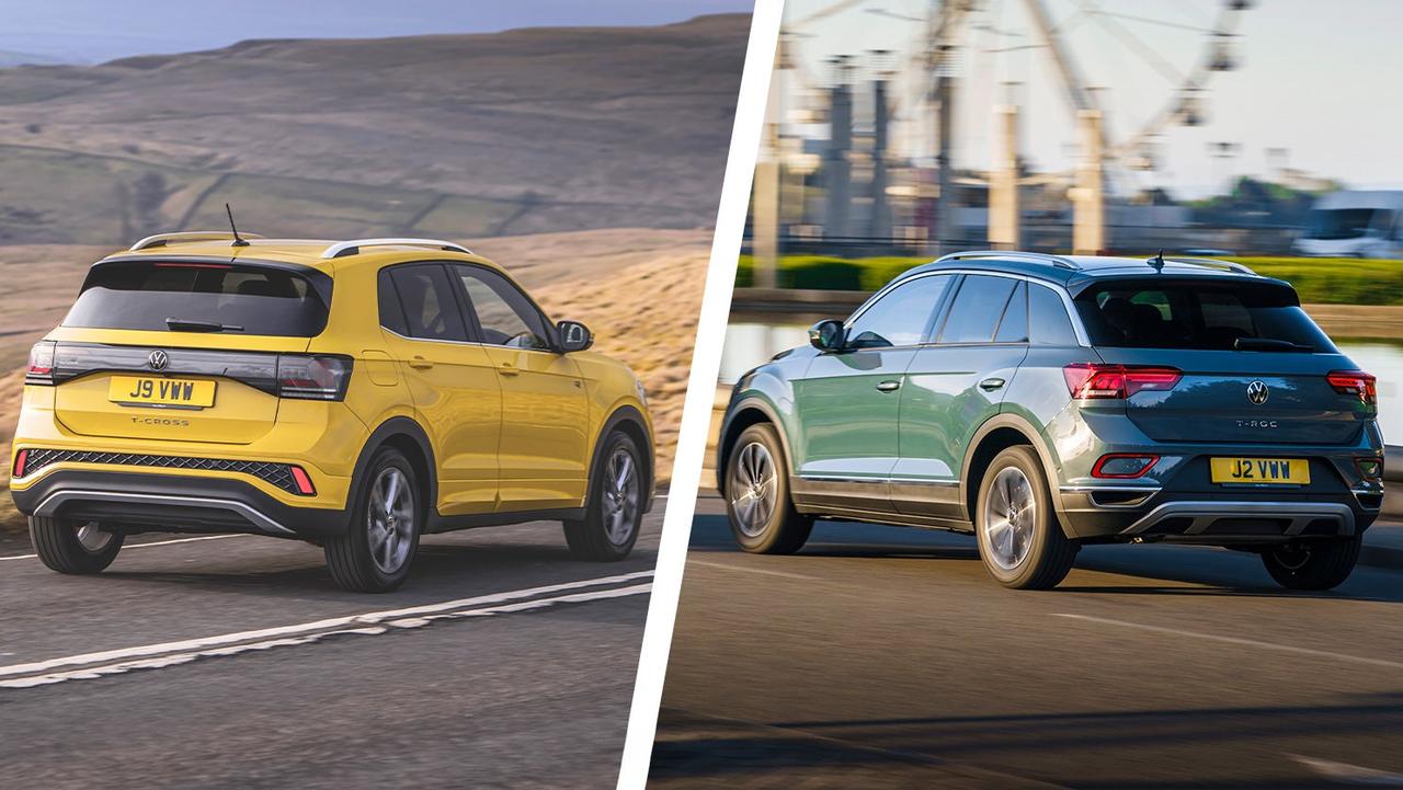 VW T-Cross vs T-Roc rear driving