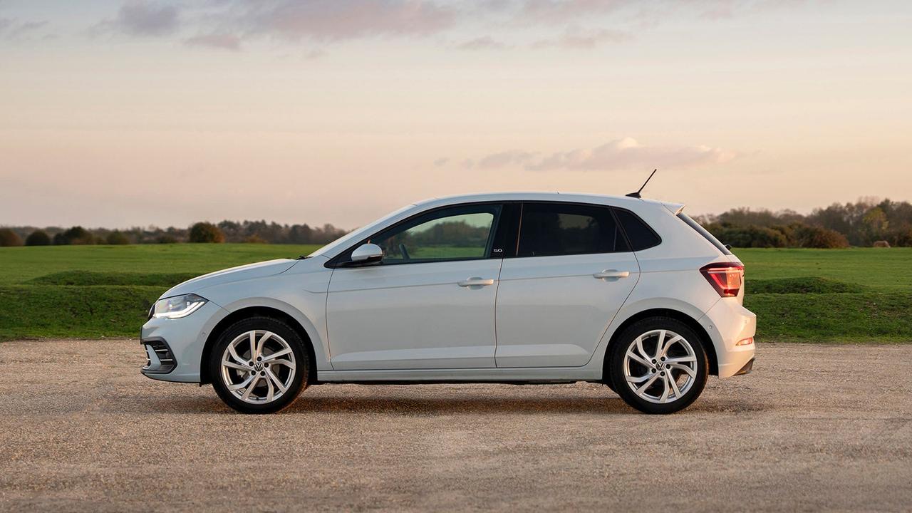 Volkswagen Polo in grey, side shot