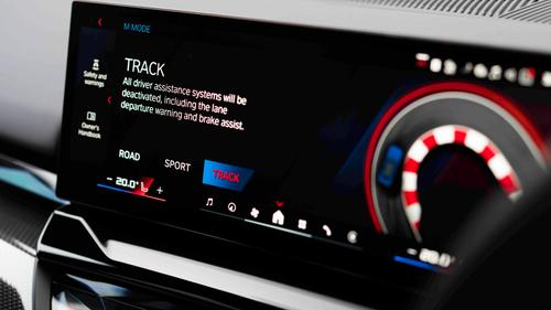 BMW M5 track mode screen