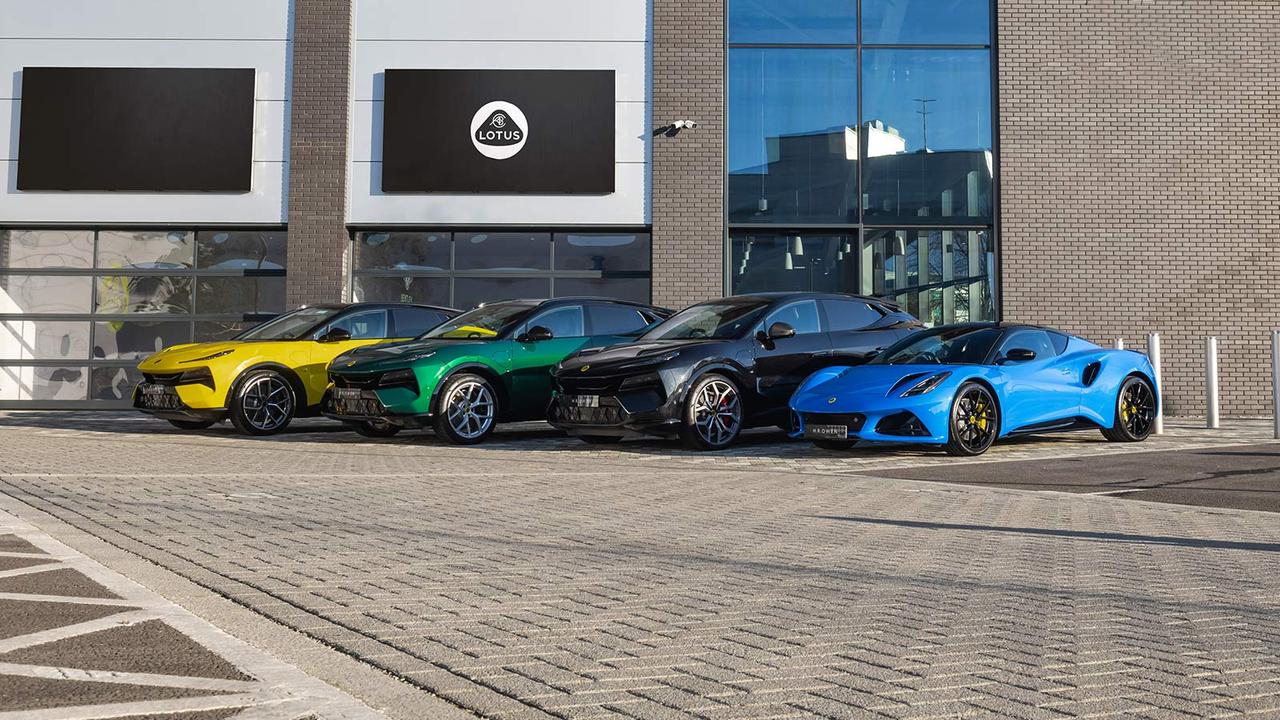 Lotus cars outside a dealership