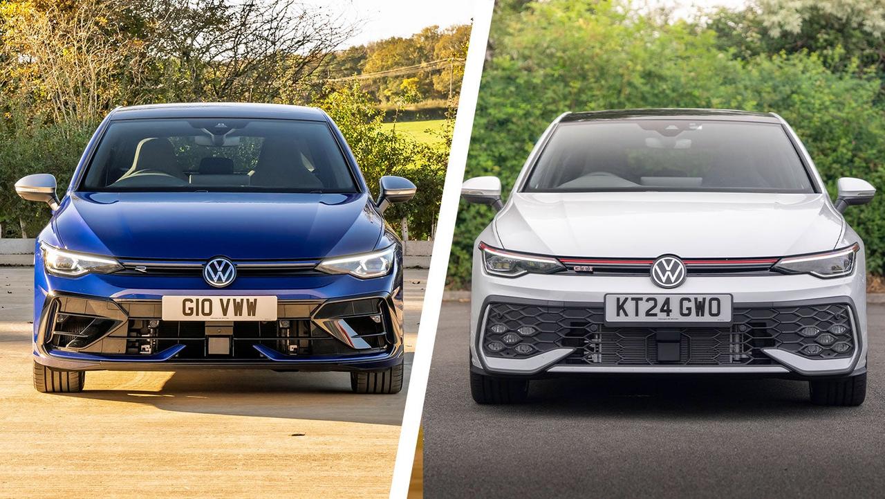 VW Golf R vs GTI front