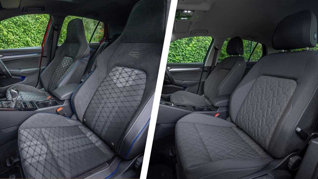 Volkswagen Golf R-Line seats (left) vs Style (right)