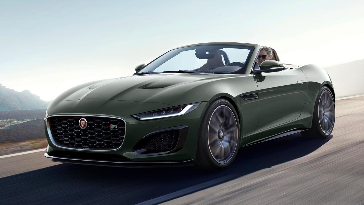 Jaguar F-Type convertible driving