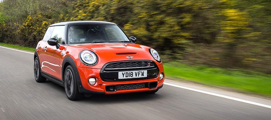 Mini hatchback driving