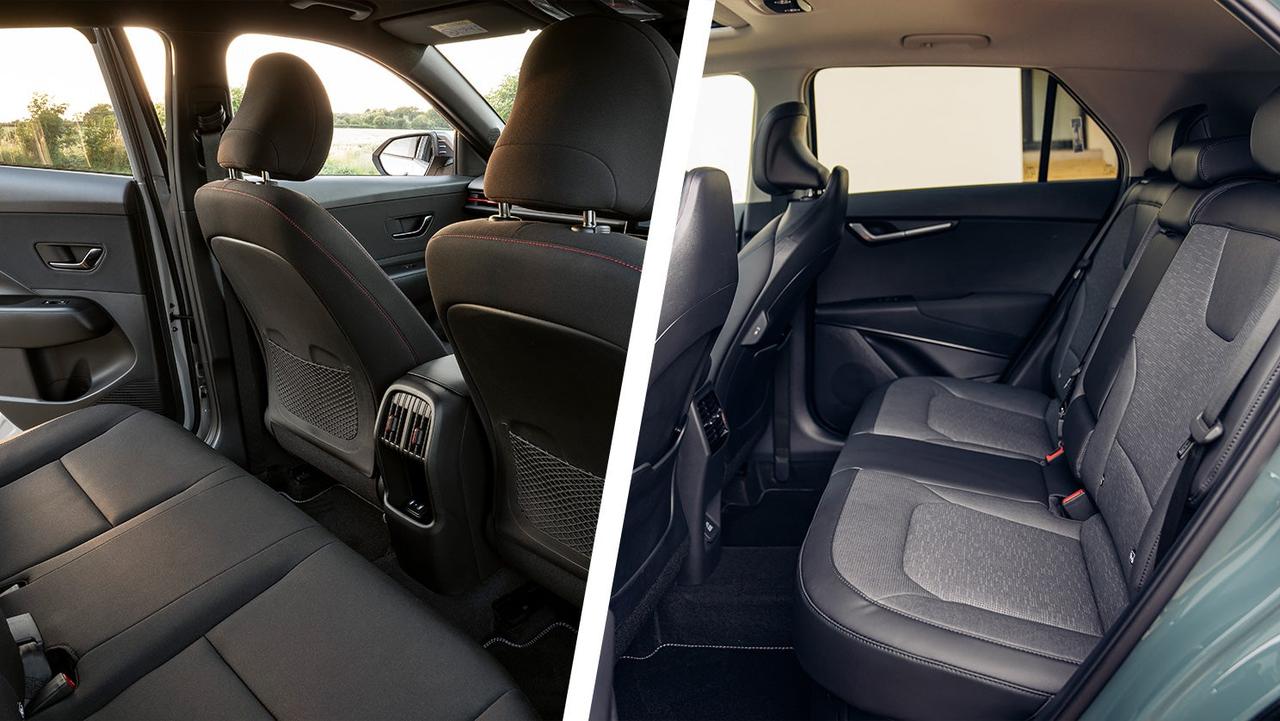 Hyundai Kona vs Kia Niro rear seats