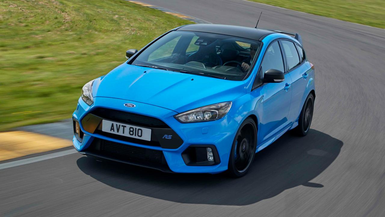 Ford Focus RS driving on racetrack