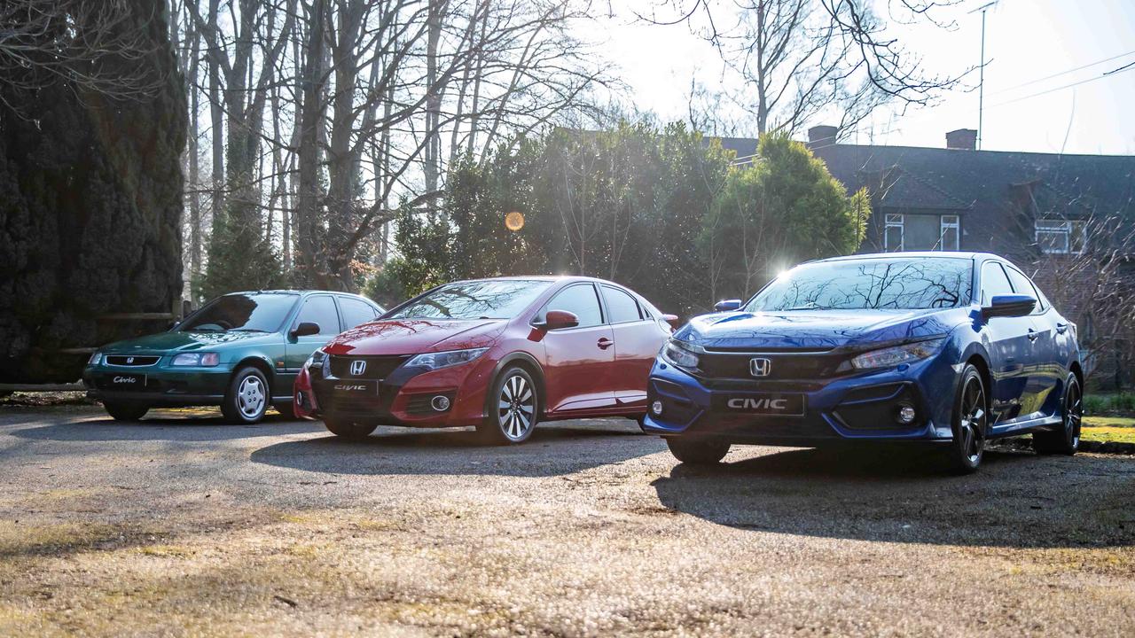 Honda Civic models from various years