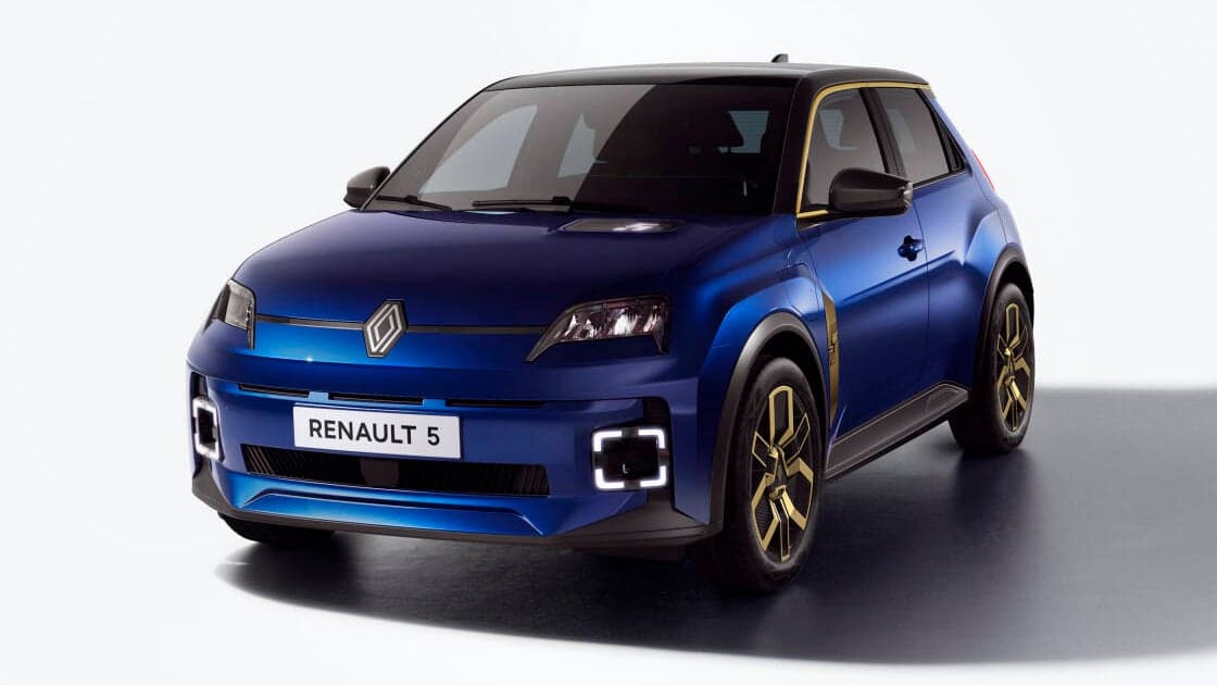 Renault 5 in dark blue and gold