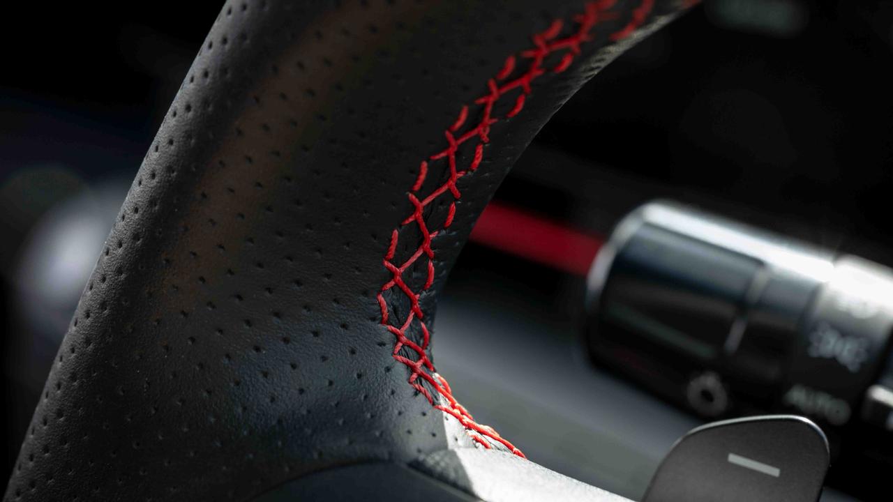 Hyundai Kona N Line steering wheel stitching