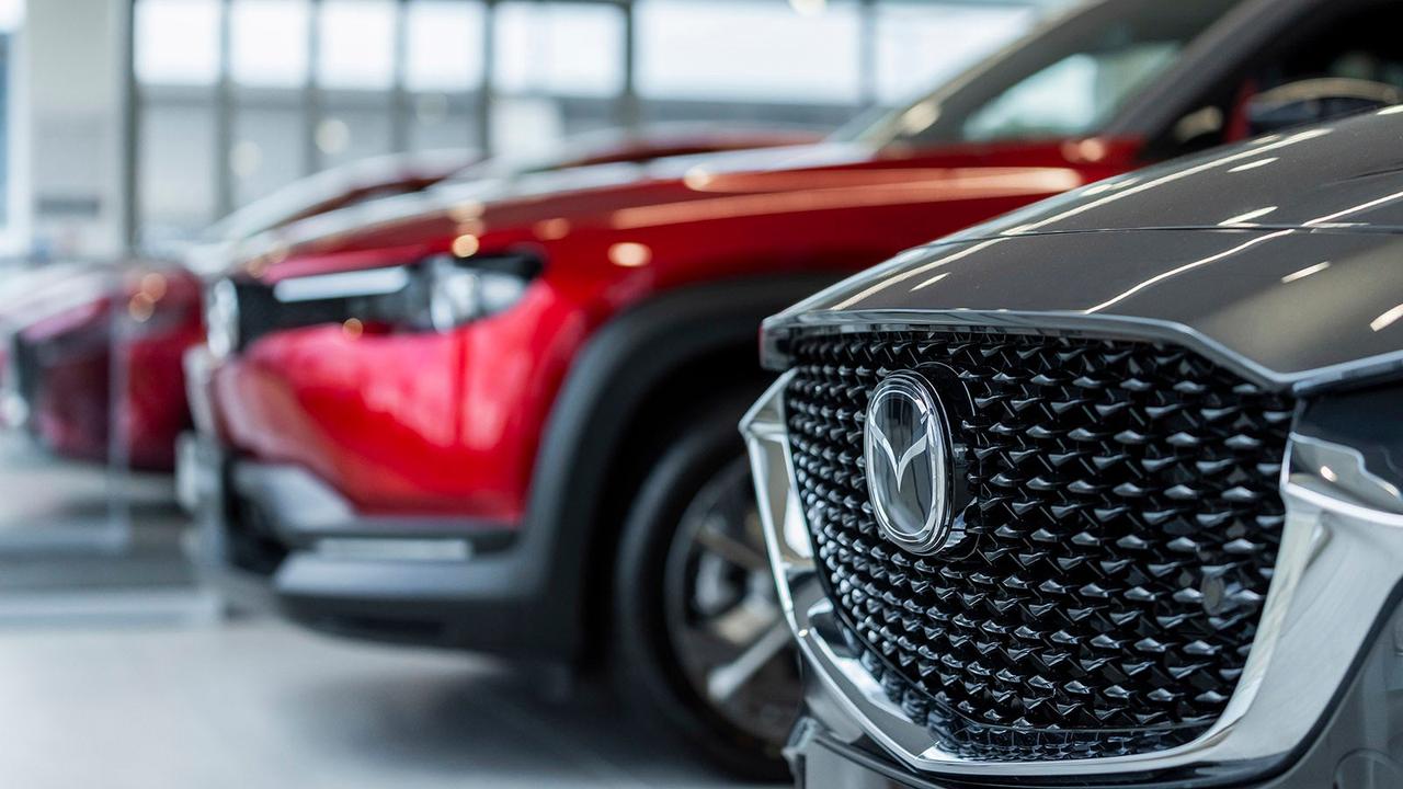 Mazdas being serviced