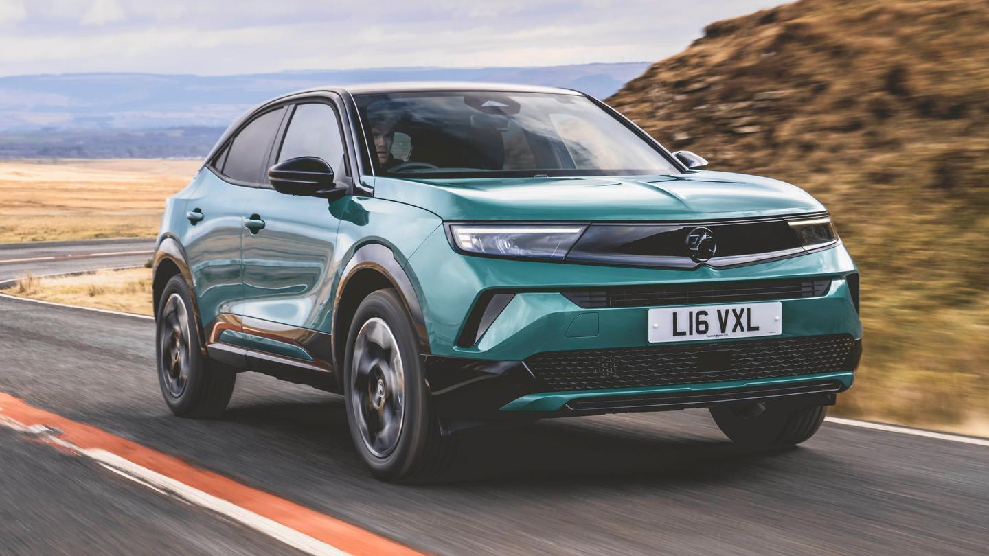 Vauxhall Mokka EV driving, green