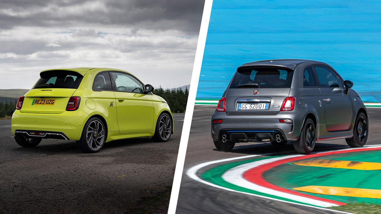 Abarth 500e vs 595 – rear three quarter
