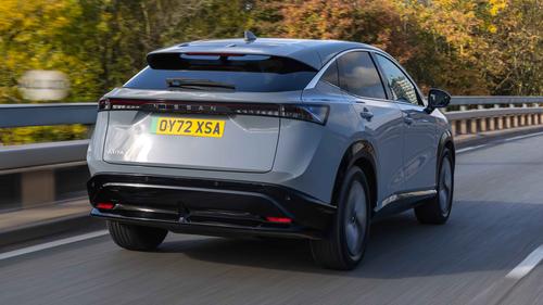 Nissan Ariya driving rear view
