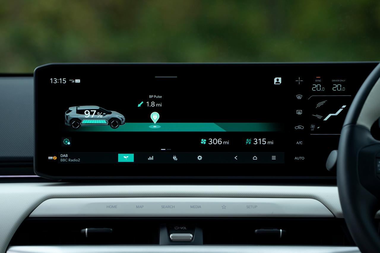 Kia EV4 infotainment screen range readout