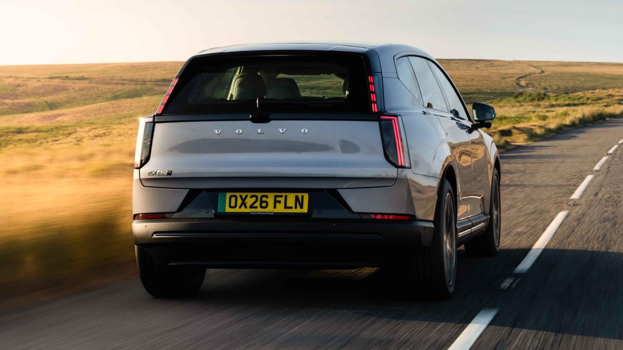 Volvo EX60 driving rear view
