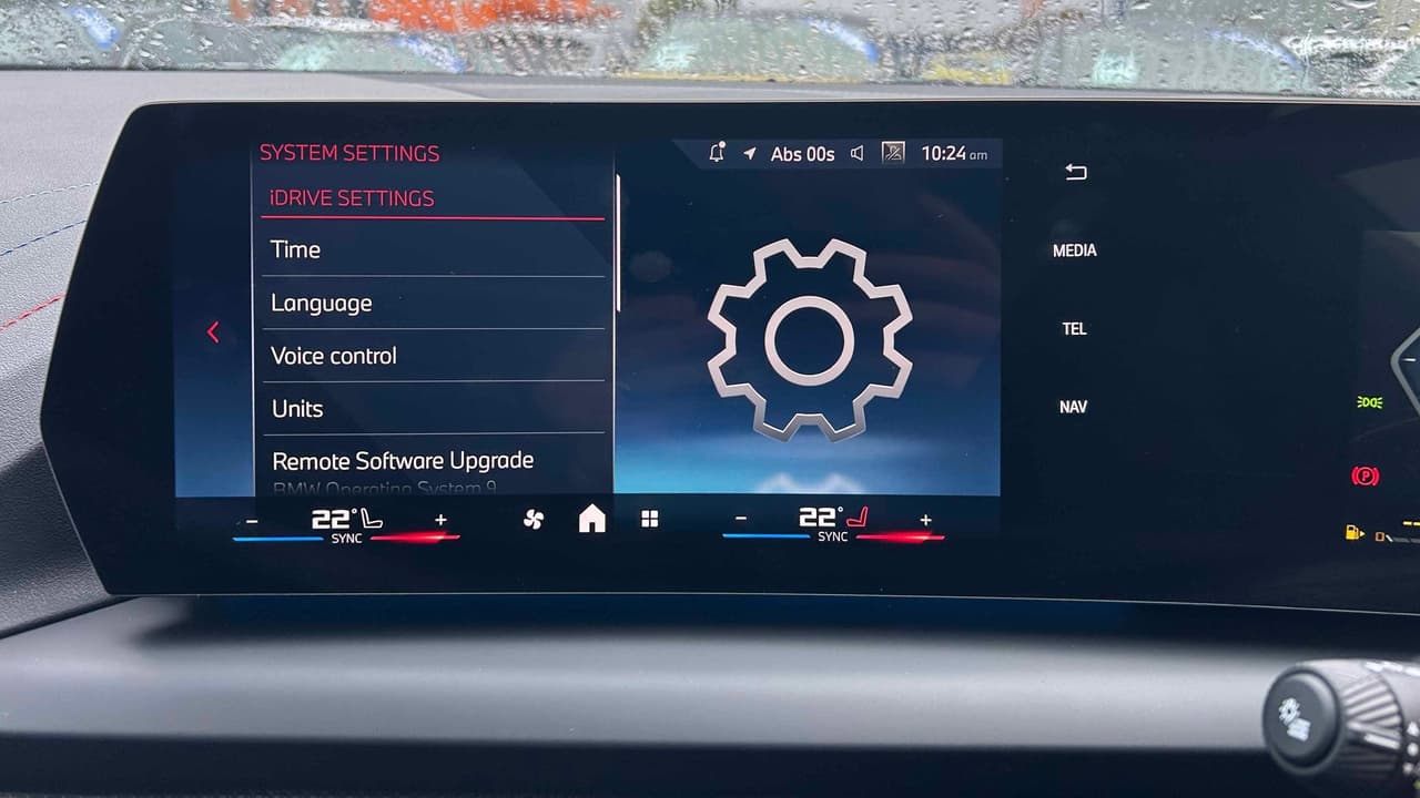 BMW 1 Series settings menu