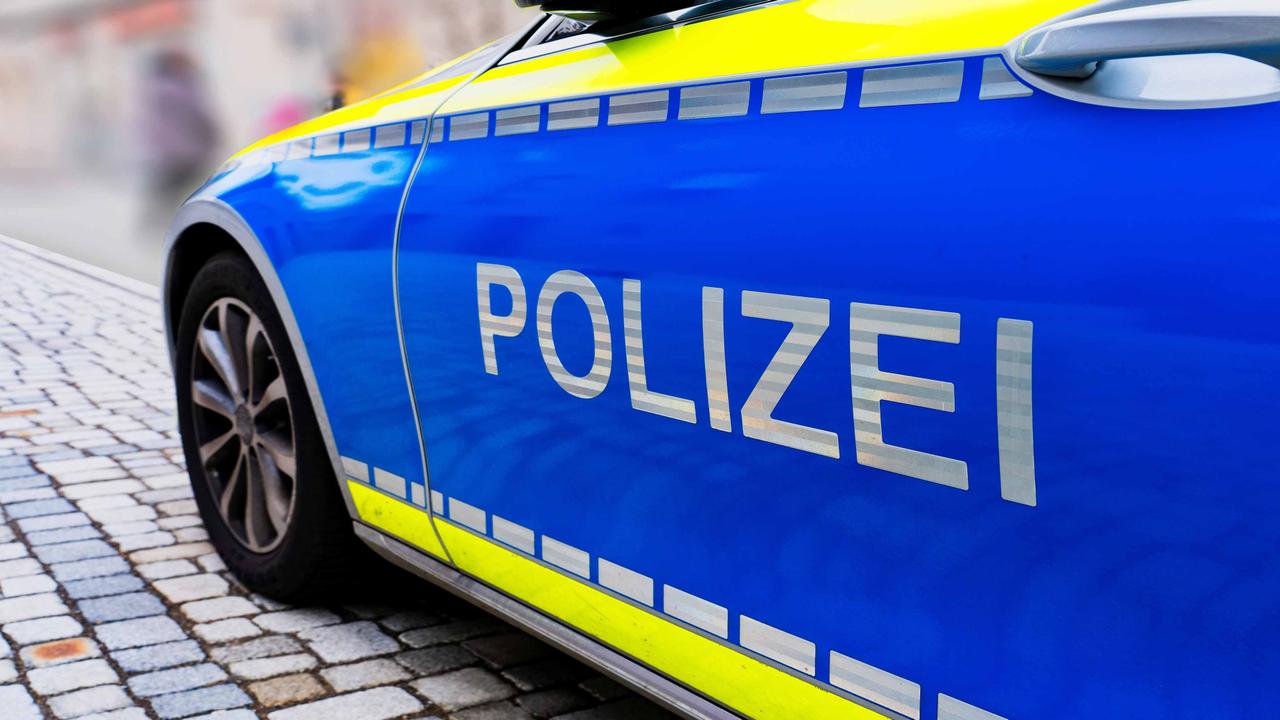 German police car close up