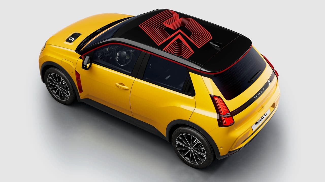 Renault 5 in yellow, top view