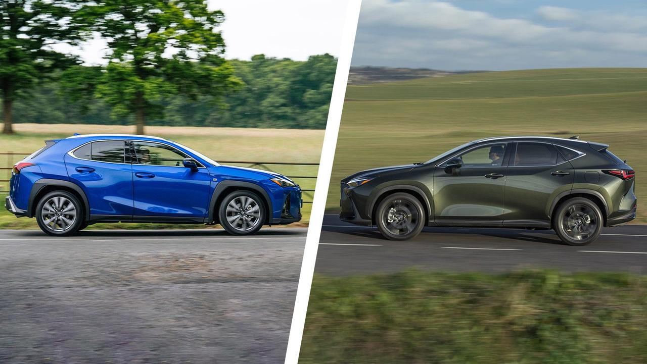 Lexus UX vs NX side