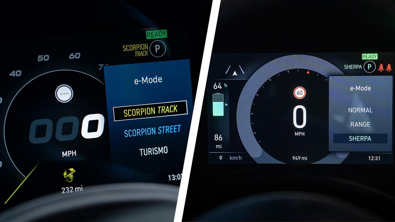 Abarth 500 vs Fiat 500 drive modes