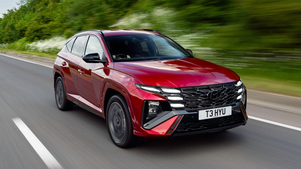 Hyundai Tucson in red