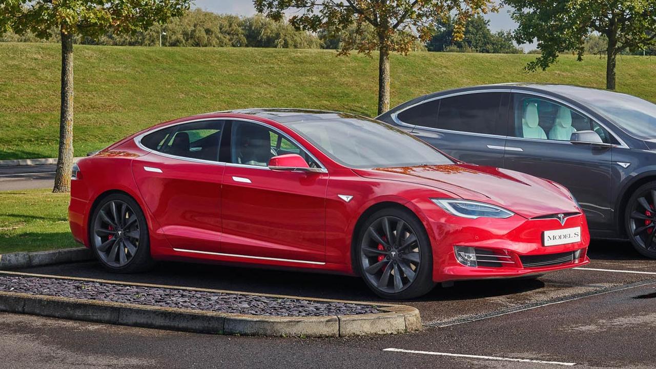 Tesla Model S in red