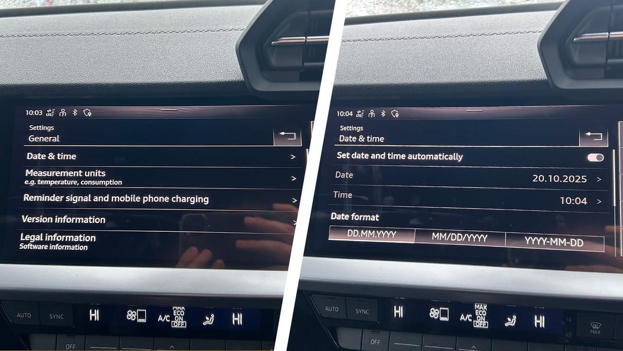 Audi A3 owner guide – changing clock