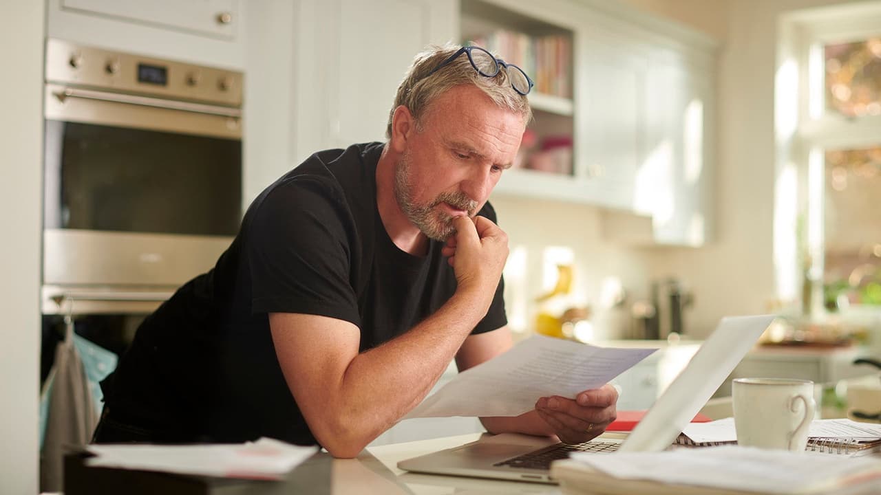 Person checking documents